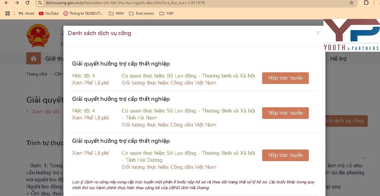Đăng ký hưởng trợ cấp thất nghiệp trực tuyến Đăng ký hưởng trợ cấp thất nghiệp trực tuyến