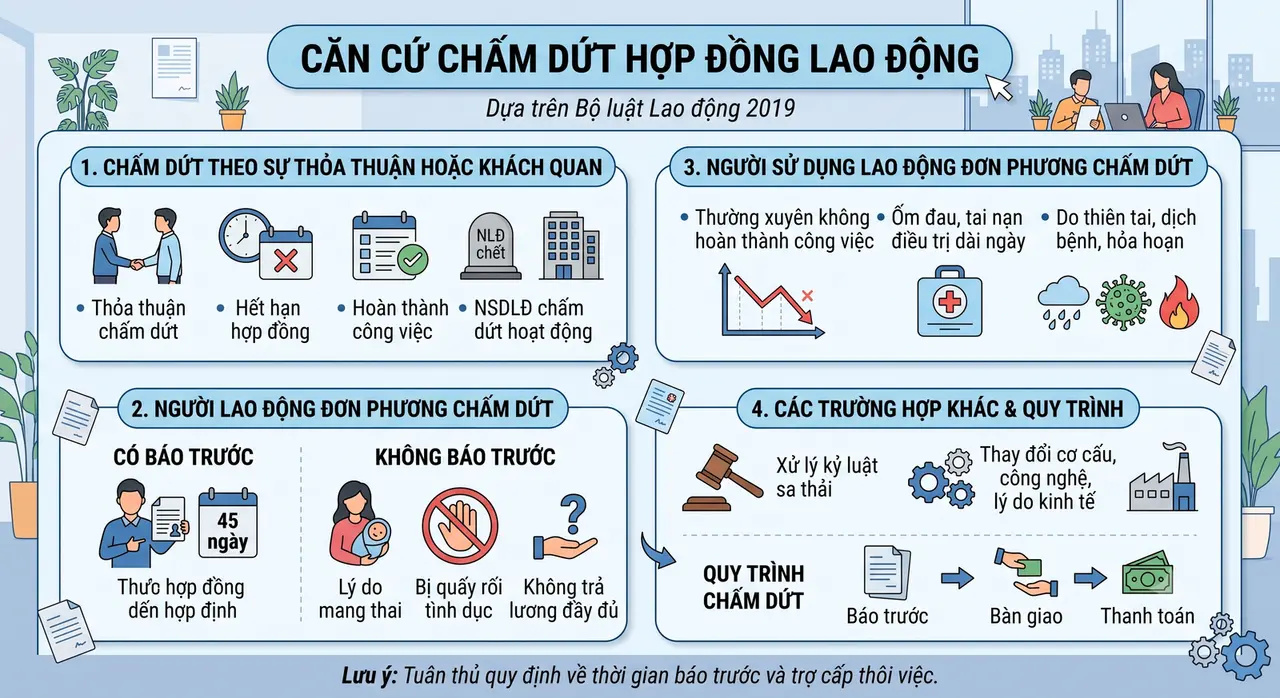 Căn cứ chấm dứt Hợp đồng lao động