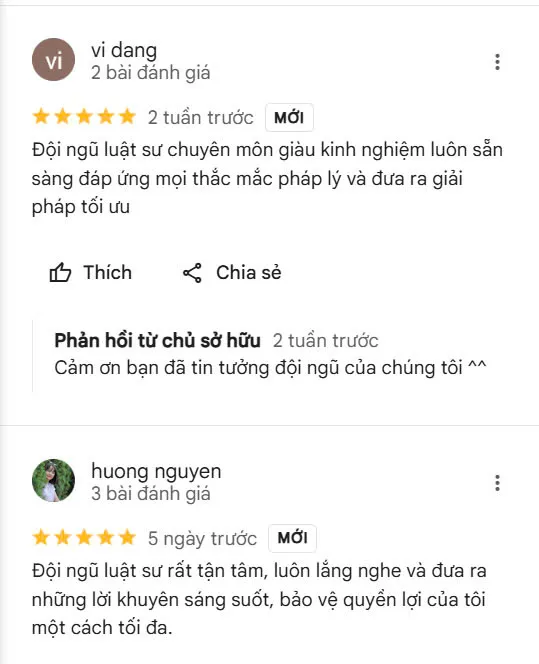 Đánh giá dịch vụ tư vấn giải quyết ly hôn từ khách hàng của YP Lawfirm 
