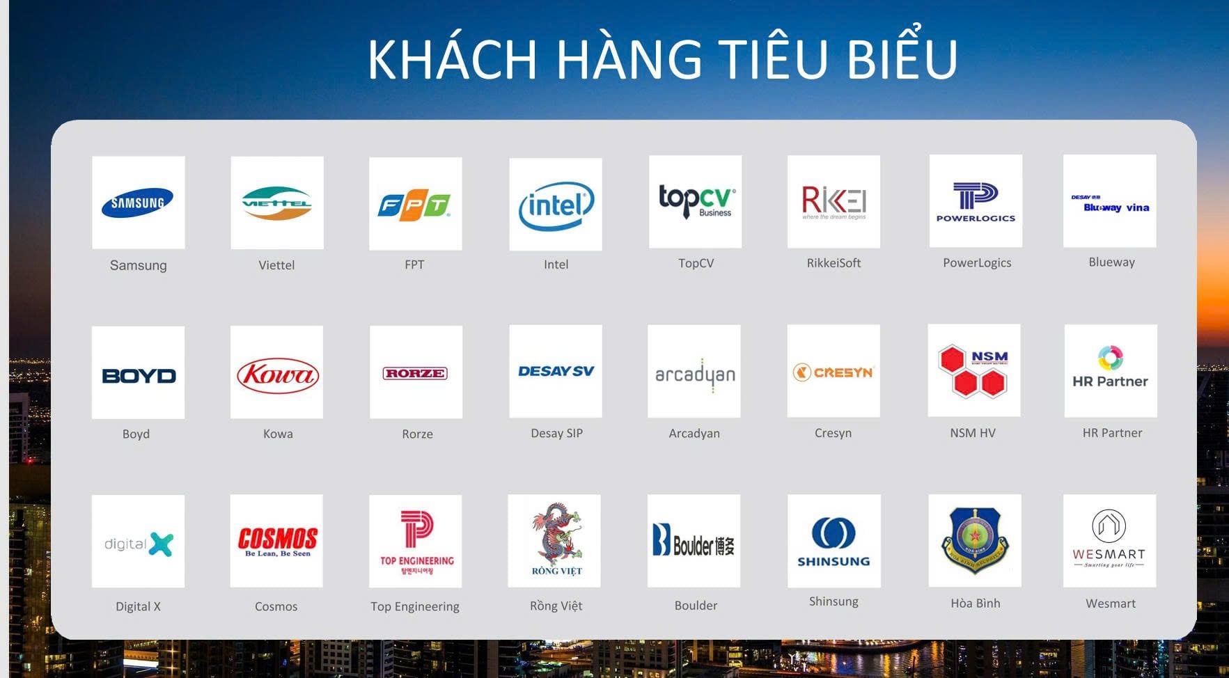 danh sách khách hàng tiêu biểu tư vấn pháp lý doanh nghiệp