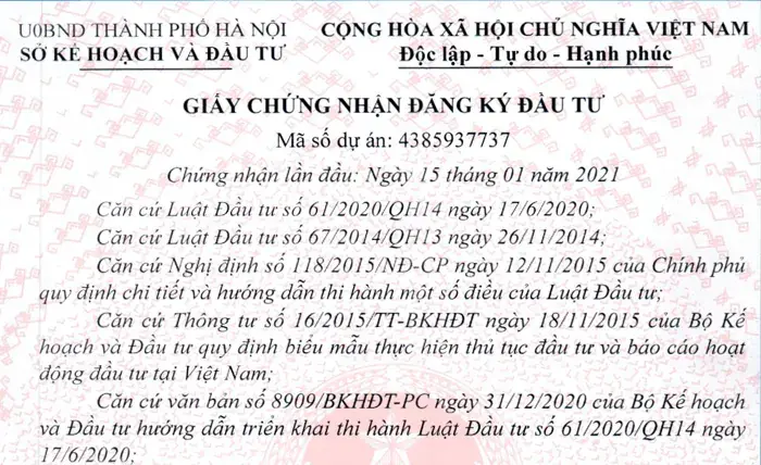 Dịch vụ cấp giấy chứng nhận đăng ký đầu tư Dịch vụ cấp giấy chứng nhận đăng ký đầu tư