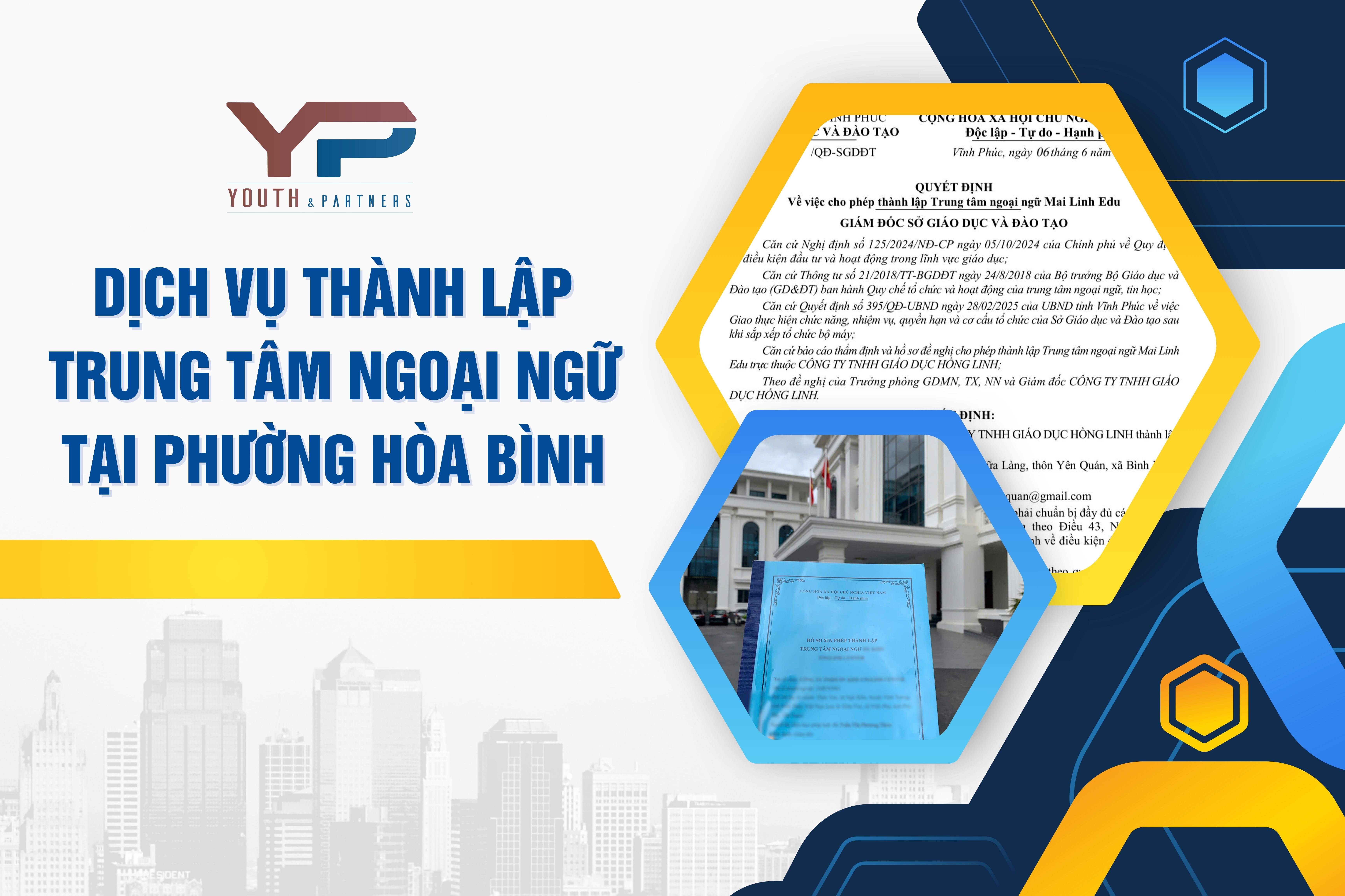 Dịch vụ thành lập trung tâm ngoại ngữ tại phường Hòa Bình