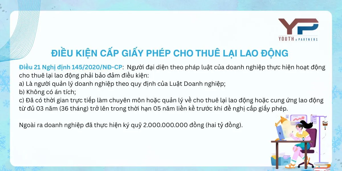 Điều kiện cấp giấy phép cho thuê lại lao động