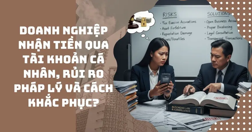 Doanh nghiệp nhận tiền qua tài khoản cá nhân tiềm ẩn rủi ro về thuế, kế toán và pháp lý; cần tách bạch tài khoản, minh bạch dòng tiền để phòng ngừa xử phạt.