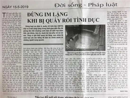 Đừng im lặng khi bị quấy rối tình dục - Báo Vĩnh Phúc