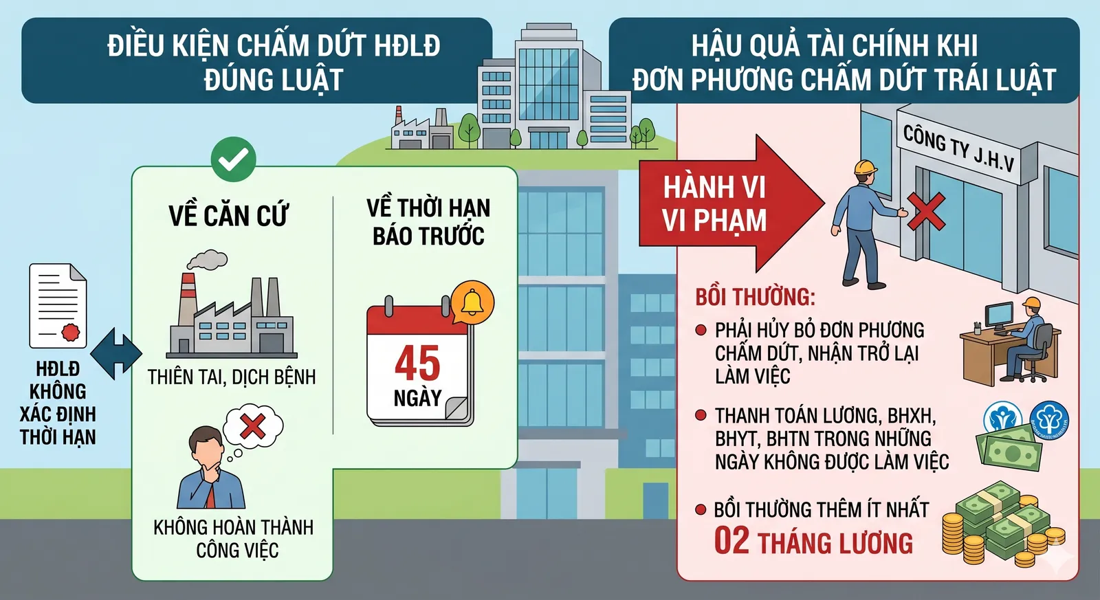 Hậu quả pháp lý khi đơn phương chấm dứt hợp đồng lao động trái luật