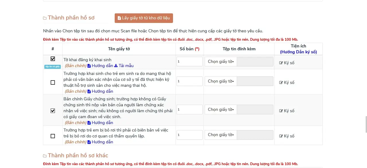 Hồ sơ cần nộp khi đăng ký khai sinh online Hồ sơ cần nộp khi đăng ký khai sinh online