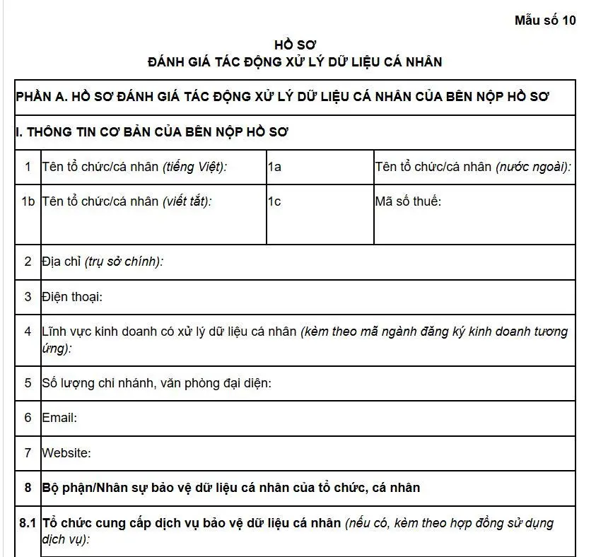 hồ sơ đánh giá tác động xử lý dữ liệu cá nhân 2025 hồ sơ đánh giá tác động xử lý dữ liệu cá nhân 2025