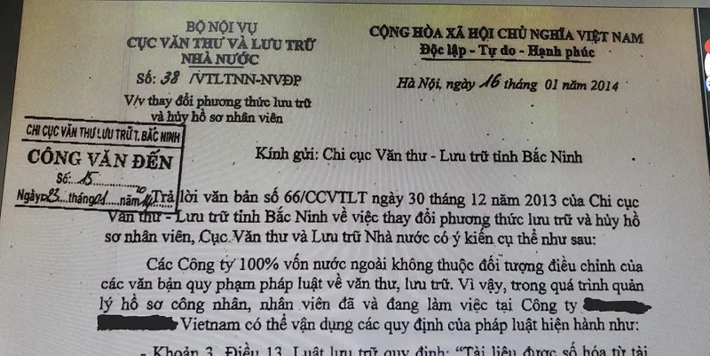 Hồ sơ nhân viên nghỉ việc lưu trong bao lâu