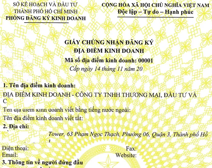 Kết quả thành lập địa điểm kinh doanh là gì Kết quả thành lập địa điểm kinh doanh là gì