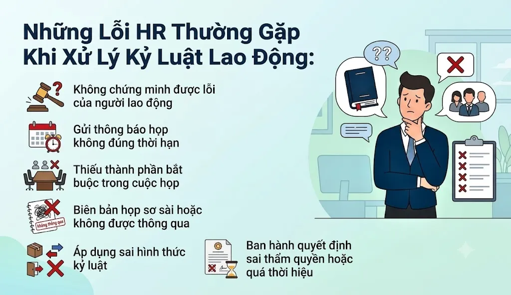 Lỗi doanh nghiệp thường gặp khi xử lý kỷ luật lao động Lỗi doanh nghiệp thường gặp khi xử lý kỷ luật lao động