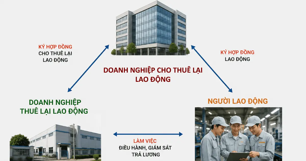 Mô hình cho thuê lại lao động là tồn tại quan hệ lao động ba bên Mô hình cho thuê lại lao động là tồn tại quan hệ lao động ba bên