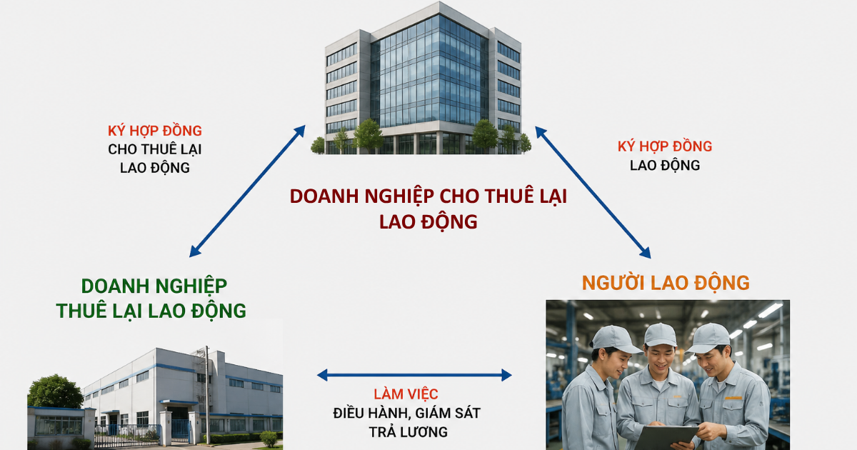 Mô hình cho thuê lại lao động là tồn tại quan hệ lao động ba bên