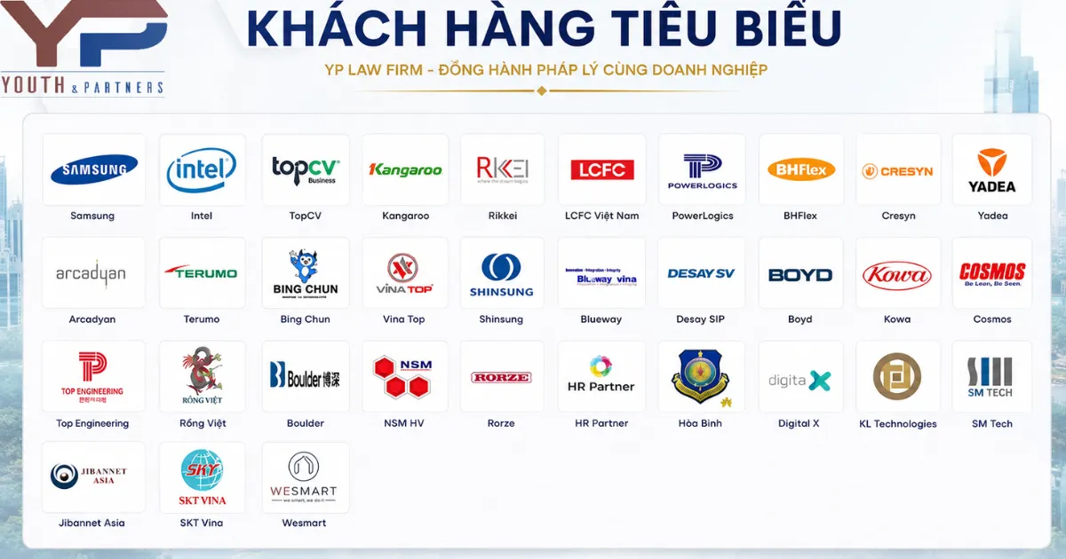 Một số khách hàng sử dụng dịch vụ tư vấn pháp luật thường xuyên của Y&P