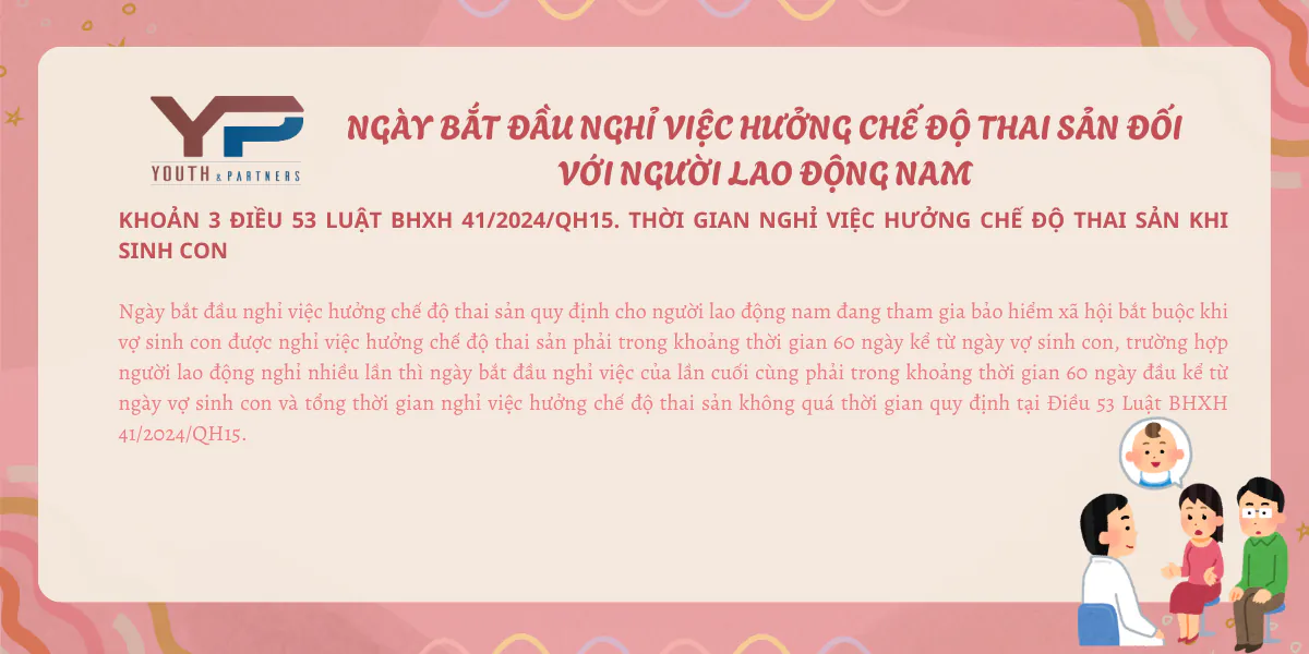 Ngày bắt đầu nghỉ việc đối với người lao động nam trong chế độ thai sản cho lao động nữ