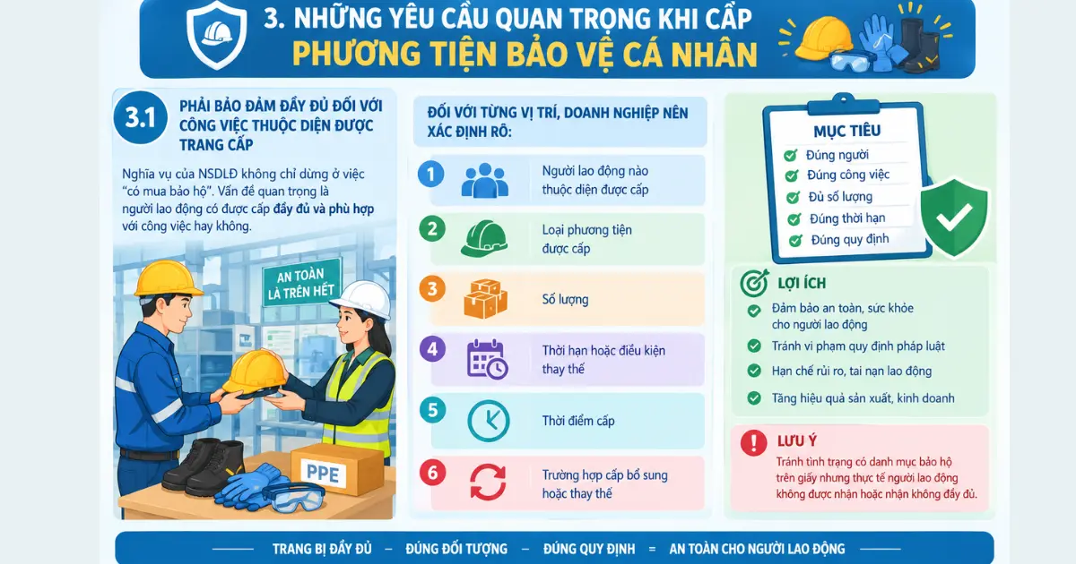 những yêu cầu khi cấp phát phương tiện bảo vệ cá nhân những yêu cầu khi cấp phát phương tiện bảo vệ cá nhân