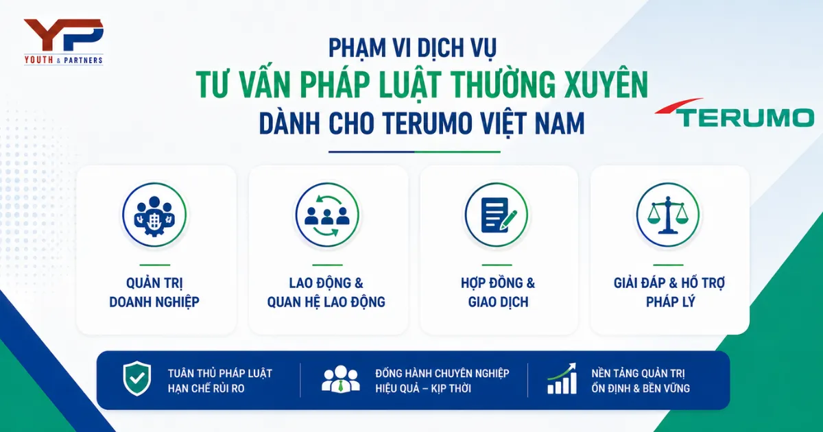 Phạm vi tư vấn pháp luật thường xuyên của Terumo