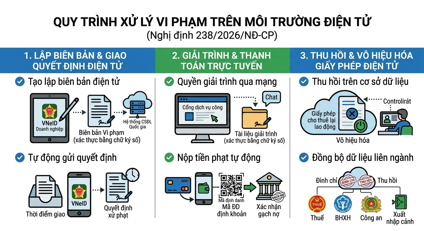 Quy định xử phạt mới bổ sung quy trình xử phạt trên môi trường điện tử Quy định xử phạt mới bổ sung quy trình xử phạt trên môi trường điện tử