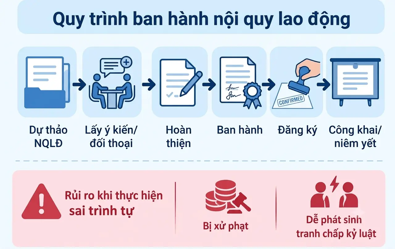 Quy trình ban hành nội quy lao động chuẩn Quy trình ban hành nội quy lao động chuẩn