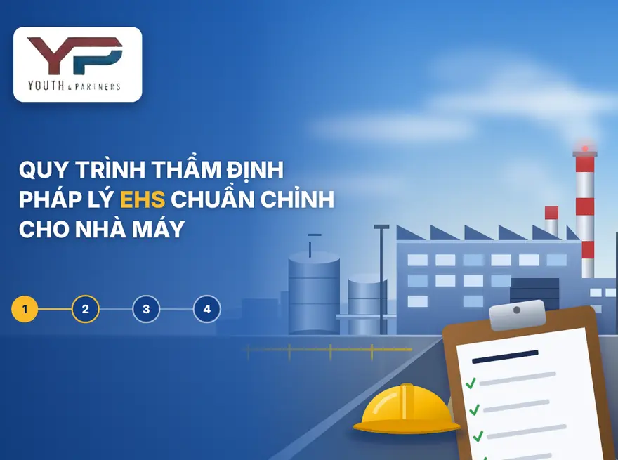 Quy trình thẩm định pháp lý EHS chuẩn chỉnh cho nhà máy. Chi tiết các bước rà soát hồ sơ môi trường, an toàn, PCCC để tránh rủi ro đình chỉ hoạt động.