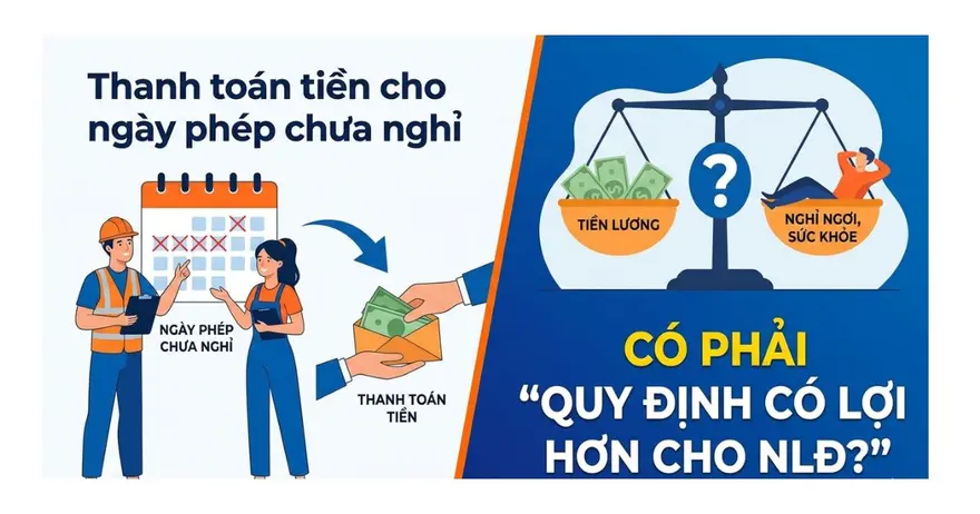 Thanh toán tiền cho ngày phép chưa nghỉ có được xem là quy định có lợi hơn cho NLĐ? Giải đáp chi tiết pháp lý và lợi ích thực tế cho doanh nghiệp và nhân sự.