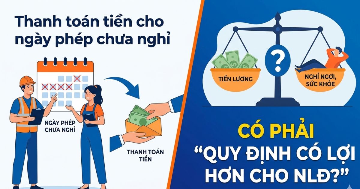 Thanh toán tiền cho ngày phép chưa nghỉ có được xem là quy định có lợi hơn cho NLĐ? Giải đáp chi tiết pháp lý và lợi ích thực tế cho doanh nghiệp và nhân sự.