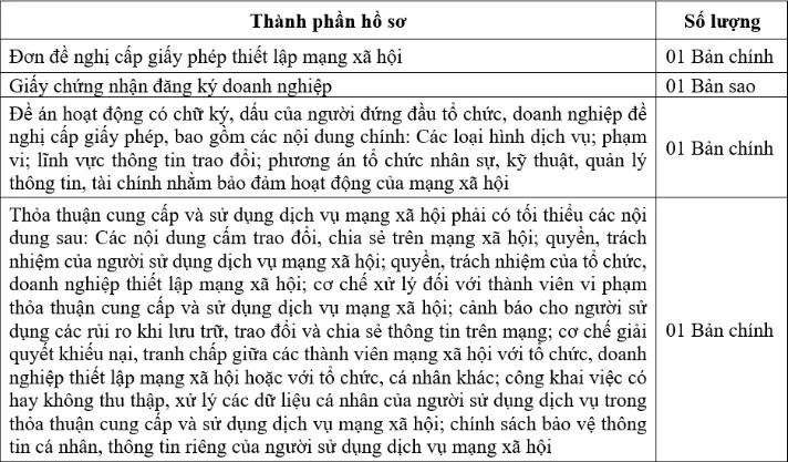 Thủ tục đăng ký giấy phép mạng xã hội