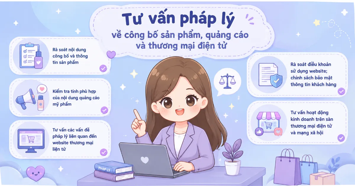 Tư vấn pháp luật thường xuyên hỗ trợ rà soát nội dung kinh doanh mỹ phẩm Tư vấn pháp luật thường xuyên hỗ trợ rà soát nội dung kinh doanh mỹ phẩm