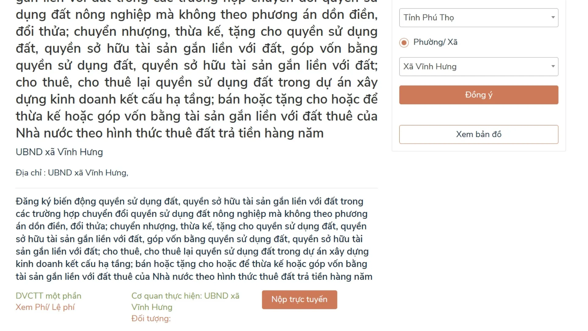Tư vấn sang tên giấy chứng nhận quyền sử dụng đất ở dịch vụ công xã Vĩnh Hưng