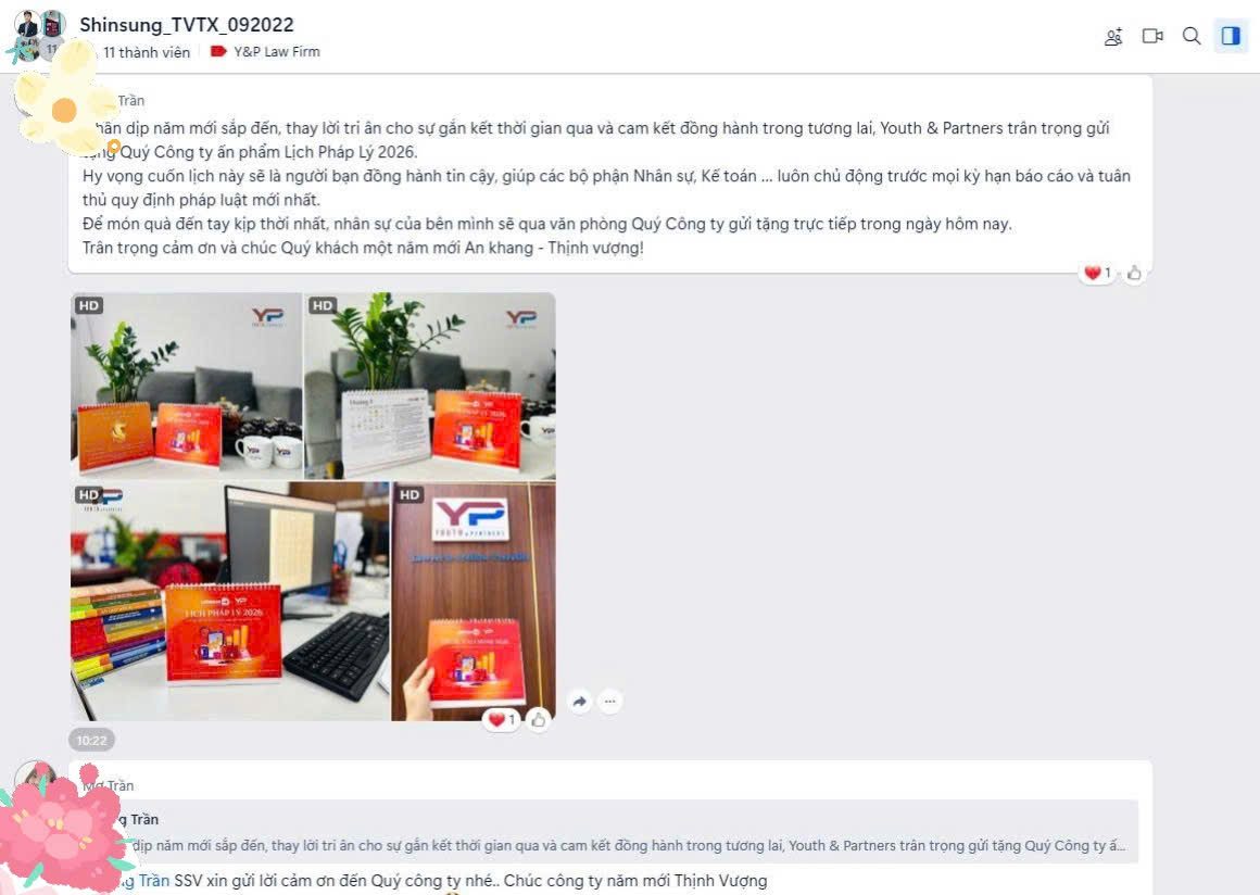 yp đồng hành tư vấn pháp lý thường xuyên cho Shin Sung Vina