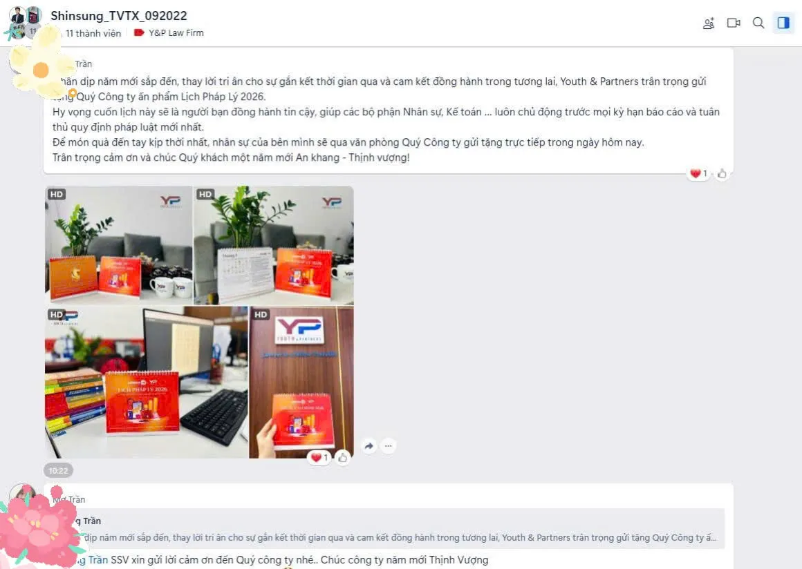 yp đồng hành tư vấn pháp lý thường xuyên cho Shin Sung Vina